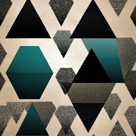 Geometrie in Petrol und Schwarz