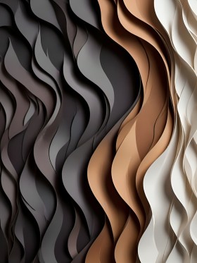 Abstrakte Wellen in Schwarz und Creme