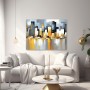Abstrakte Skyline in Gold und Grau