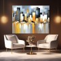Abstrakte Skyline in Gold und Grau