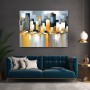 Abstrakte Skyline in Gold und Grau