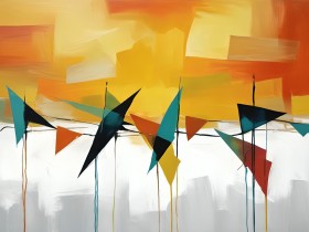 Abstrakte Segel in warmen Farben