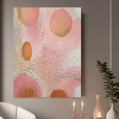 Rosé Goldene Punkte Abstrakt