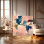 Abstrakte Farbkomposition in Blau und Rosé