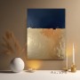 Abstrakte Küstenruhe in Blau und Sand