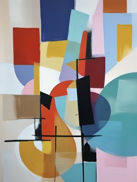 Abstrakte Farbkomposition in Geometrie