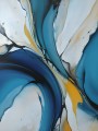 Abstrakte Farbströme in Blau und Gold