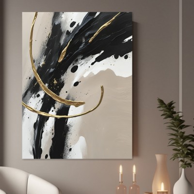 Abstrakte Eleganz in Schwarz und Gold