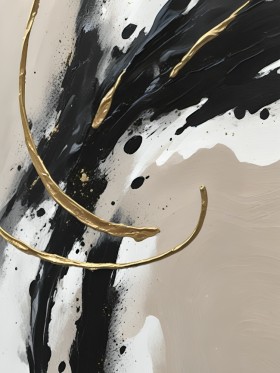 Abstrakte Eleganz in Schwarz und Gold