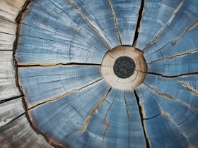 Blaue Holzstruktur im Querschnitt Blaue Holzstruktur im Querschnitt