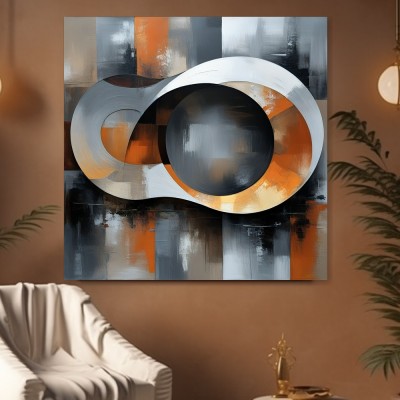Abstrakte Kreise in Grau und Orange