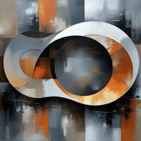 Abstrakte Kreise in Grau und Orange