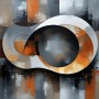 Abstrakte Kreise in Grau und Orange