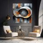 Abstrakte Kreise in Grau und Orange