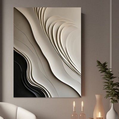 Elegante Wellen in Beige und Schwarz