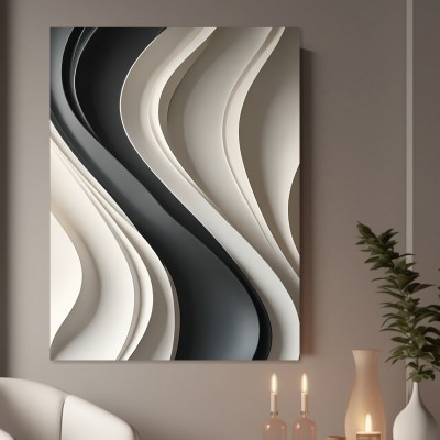 Elegante Wellen in Schwarz und Creme