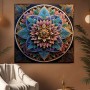 Florales Mandala in Türkis und Gold