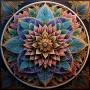 Florales Mandala in Türkis und Gold