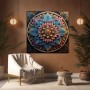 Florales Mandala in Türkis und Gold