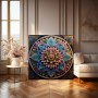 Florales Mandala in Türkis und Gold