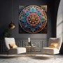 Florales Mandala in Türkis und Gold