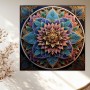 Florales Mandala in Türkis und Gold