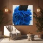 Blaue Pinselstruktur in Makro