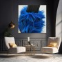 Blaue Pinselstruktur in Makro
