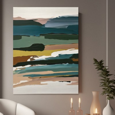 Abstrakte Küstenlandschaft in Grün und Blau