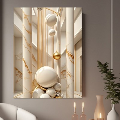 Marmor Eleganz mit goldenen Kugeln
