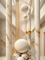 Marmor Eleganz mit goldenen Kugeln