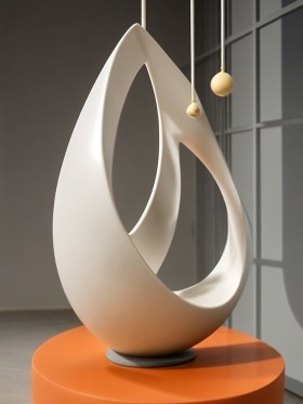 Elegante Skulptur in Creme