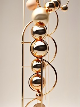 Goldene Kugeln in eleganter Abstraktion