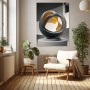 Abstrakte Skulptur in Grau und Gold