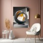 Abstrakte Skulptur in Grau und Gold