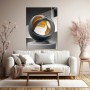 Abstrakte Skulptur in Grau und Gold