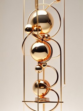 Goldene Sphären in eleganter Abstraktion