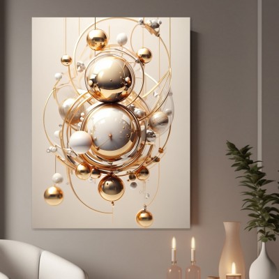 Goldene Sphären in abstrakter Eleganz