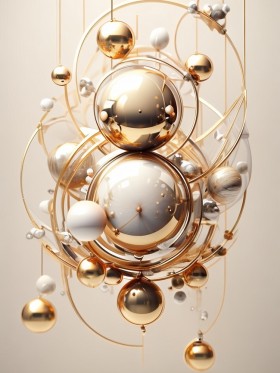 Goldene Sphären in abstrakter Eleganz