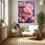 Zarte rosa Blüten vor Violett