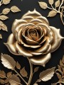 Goldene Rose auf Schwarz