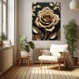 Goldene Rose auf Schwarz
