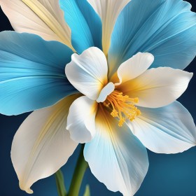 Blüte in Blau und Weiß