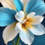 Blüte in Blau und Weiß