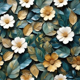 Elegante Blüten in Türkis und Gold