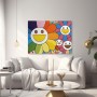 Bunte Smiley-Blumen Pop Art