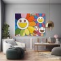 Bunte Smiley-Blumen Pop Art