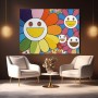 Bunte Smiley-Blumen Pop Art