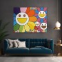 Bunte Smiley-Blumen Pop Art