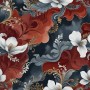 Florale Eleganz in Rot und Weiß